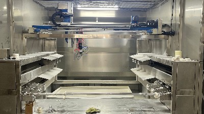 氧化鋁陶瓷上下兩層噴柜一體噴釉設備