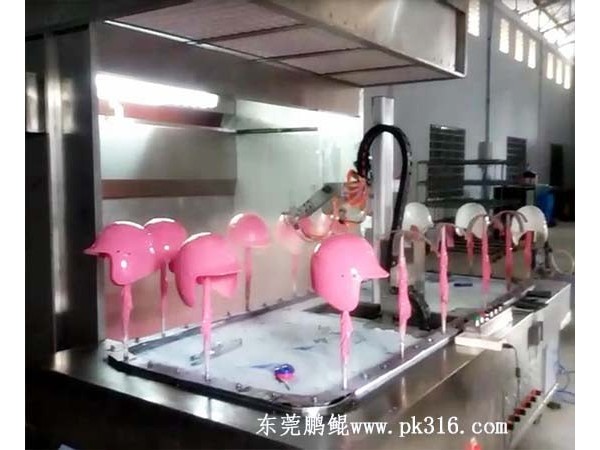 頭盔全盔半盔自動噴漆機，省人省漆!